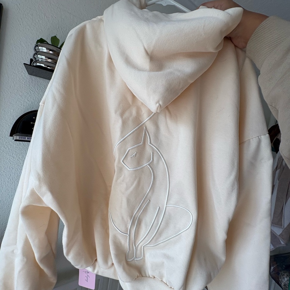 Baby Phat Gothic Embroidered Zip-Up Hoodie Cream - Picture 3 of 7